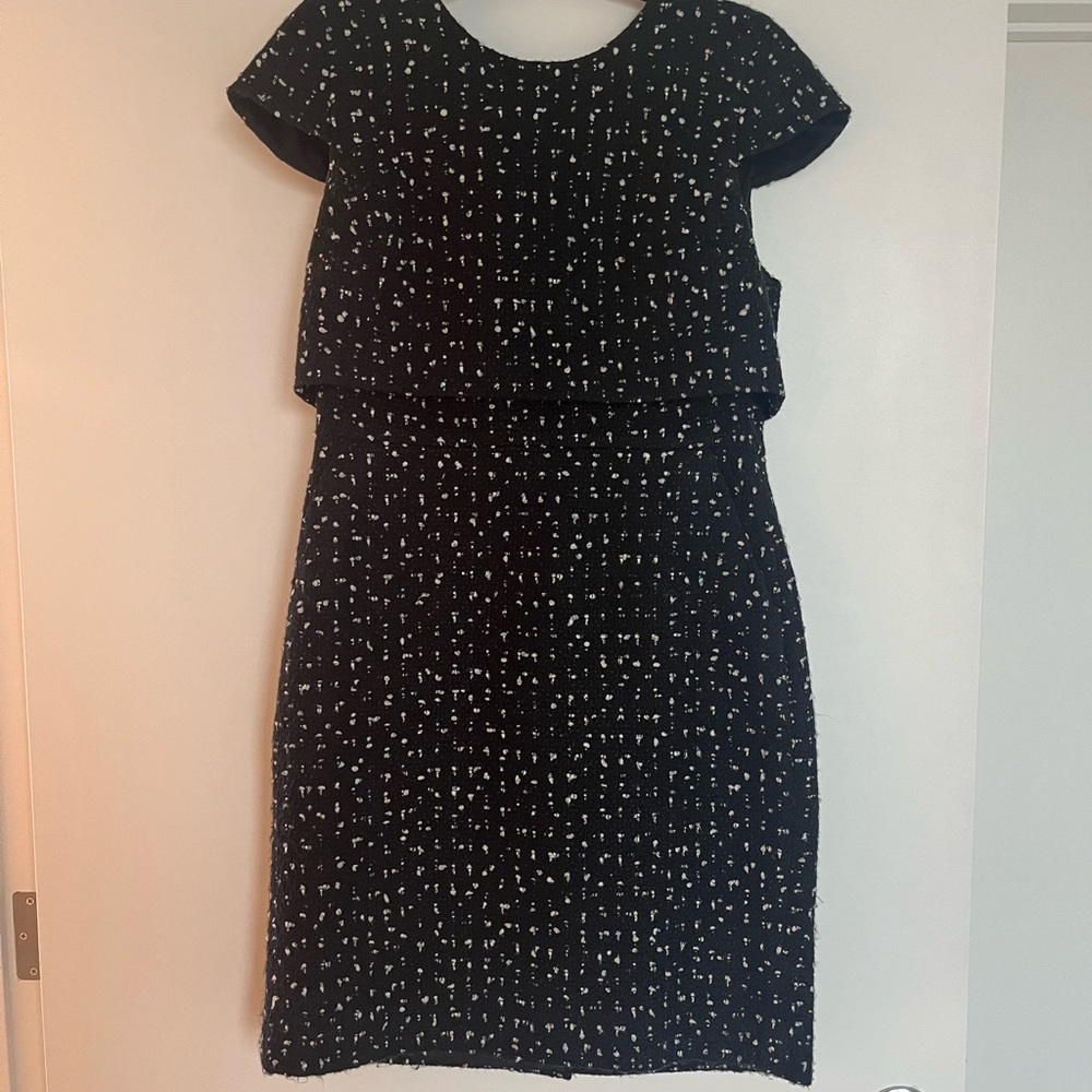 J. Crew Tweed Black and White Dress